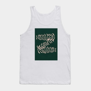 Alphabet Z Botanical, Forest Green Background Tank Top